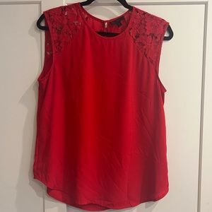 J Crew Red Silk Blouse